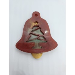 Resin Xmas Ruby Red Bell Decoration