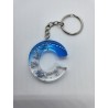 Resin Keyring Alphabet letter Blue and Clear with Silver Foil - Letter can be selected