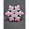 Resin Xmas Snowflake - White and Pink