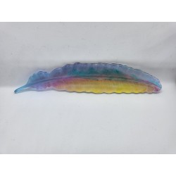 Resin Feather Bookmark - Rainbow