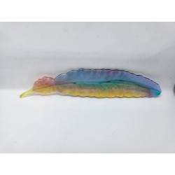 Resin Feather Bookmark - Rainbow