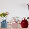 Personalised Easter Bunny Velvet Bag in Red (Made to Order)