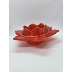 Resin - Lotus Flower Tea Light/ - Red with Red Glitter