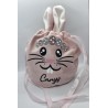 Personalised Easter Bunny Velvet Bag in Pink (Made to Order)