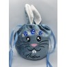 Personalised Easter Bunny Velvet Bag in Blue (Made to Order)