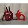 Easter Bunny Bundle in Red - Easter Bunny bag and Bunny egg holder