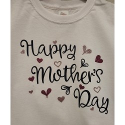 Vinyl T-shirts "Happy Mothers Day" - Light/ Dark Pink