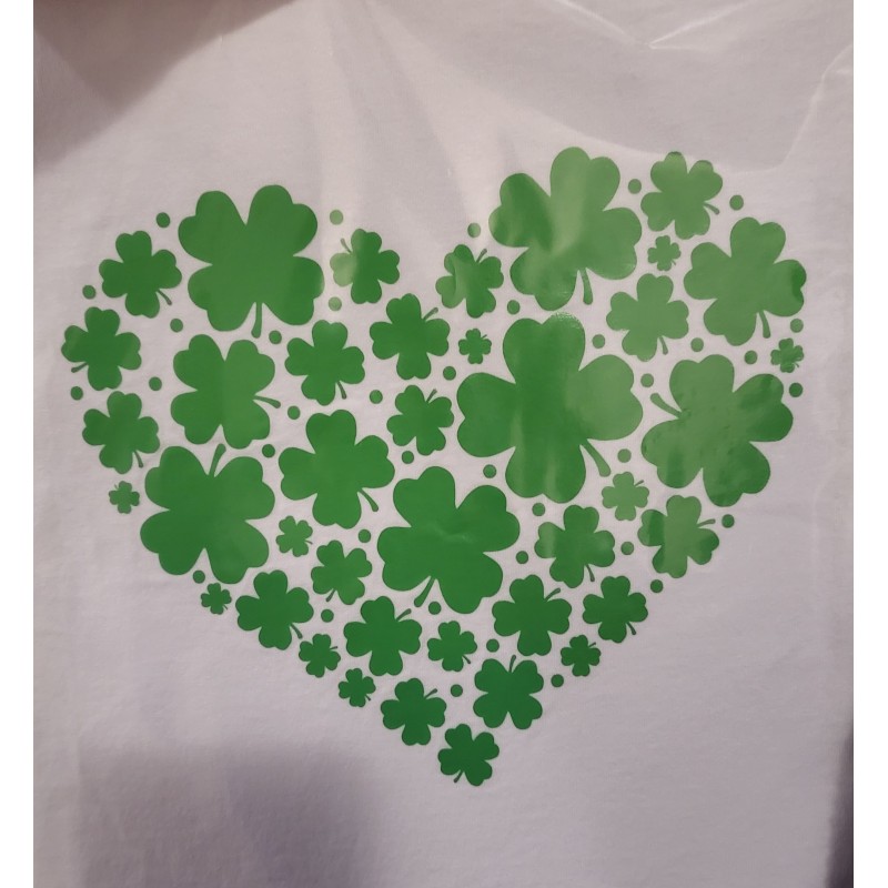 Vinyl T-shirts St Patrick's Day - Clover Heart