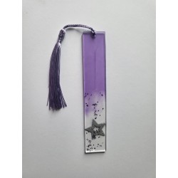 Resin Bookmark - Standard Purple with Glitter and Silver Star