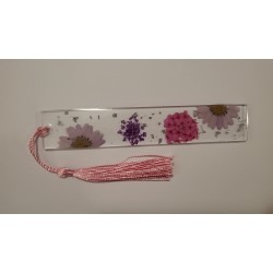 Resin Light Pink and Dark Pink flower bookmark
