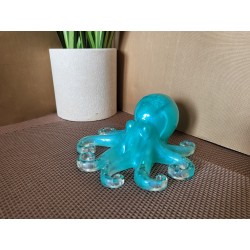 Resin Octopus Figurine - Teal with Glitter