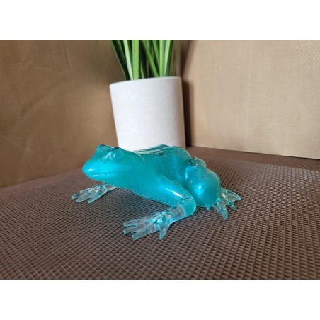 Resin Frog Figurine - Teal with Glitter