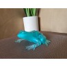 Resin Frog Figurine - Teal with Glitter