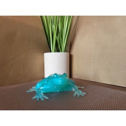 Resin Frog Figurine - Teal with Glitter