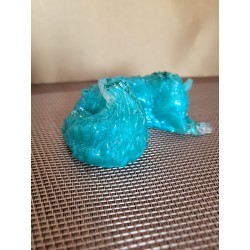 Resin Wolf Figurine - Teal with Green Glitter