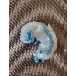 Resin Wolf Figurine - White and Blue