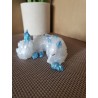 Resin Wolf Figurine - White and Blue