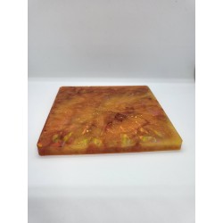 Resin Holographic Coaster - Orange, Yellow and Red (Style 1)