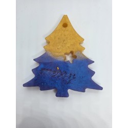 Resin Christmas Tree Decoration - Purple and Gold