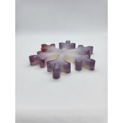 Resin - Xmas Snowflake - White, purple and a touch of red.