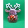 Resin - Hanging Reindeer Red, White with Silver Glitter (with sweet)